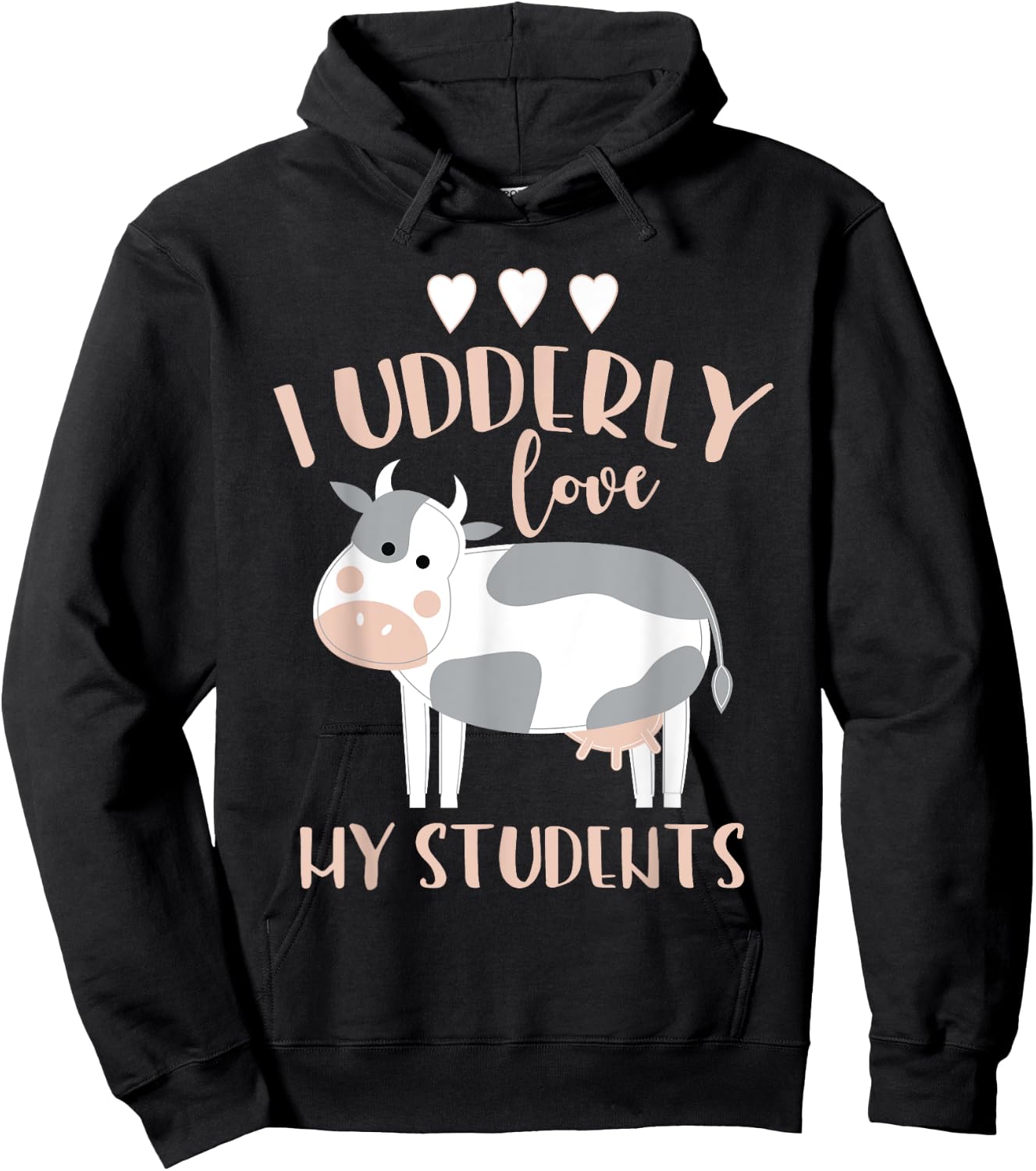 Cow Teacher Gift Hoodie - Hoodie | Black