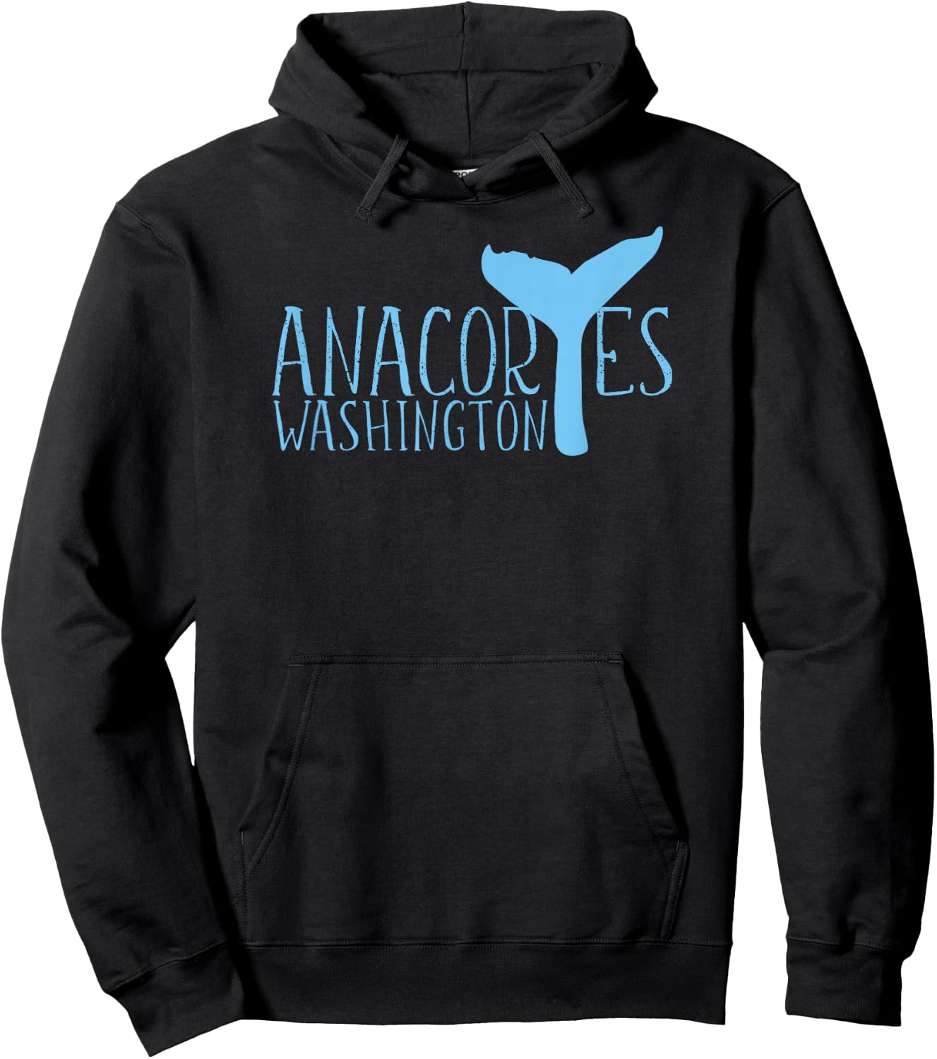 Anacortes Washington Whale Tail Whale Watching Souvenir Hoodie - Hoodie | Black