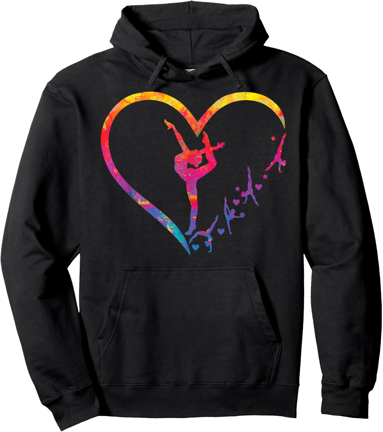 Gymnastics Heart for Gymnastics Girl , Black, S Hoodie - Hoodie | Black