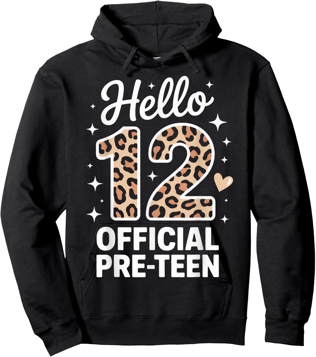 Hello 12 Official Pre Teen Girls Birthday Party Hoodie - Hoodie | Black