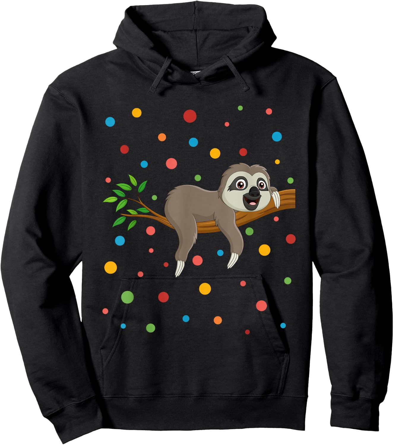 Dot Day Shirt Polka Dots Sloth Kids Boys Girls Youths Hoodie - Hoodie | Black