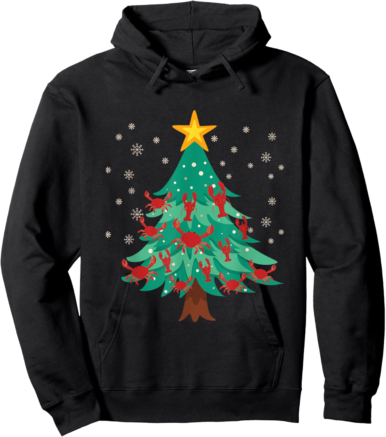 Cajun Louisiana Christmas Lobster Crawfish Merry Crabmas Hoodie - Hoodie | Black