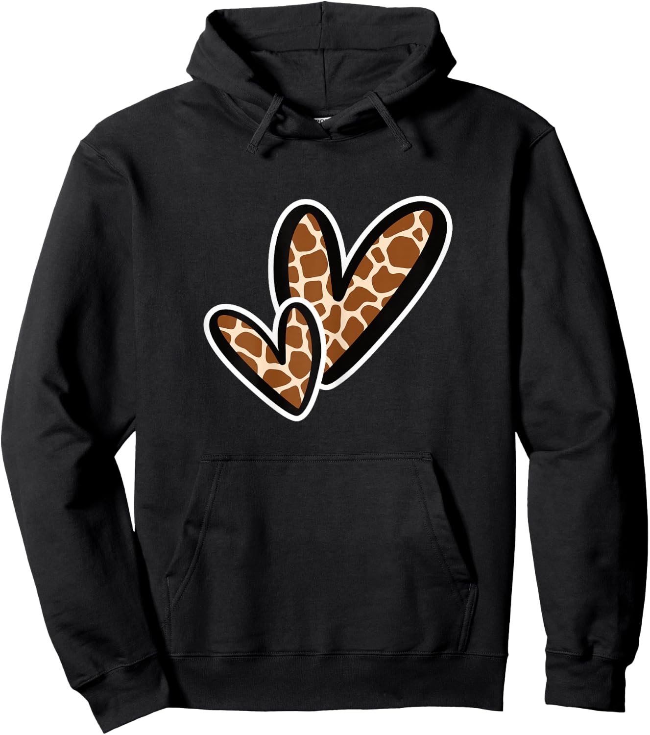 Cute Giraffe Pattern Heart Love Women Girls Hoodie - Hoodie | Black