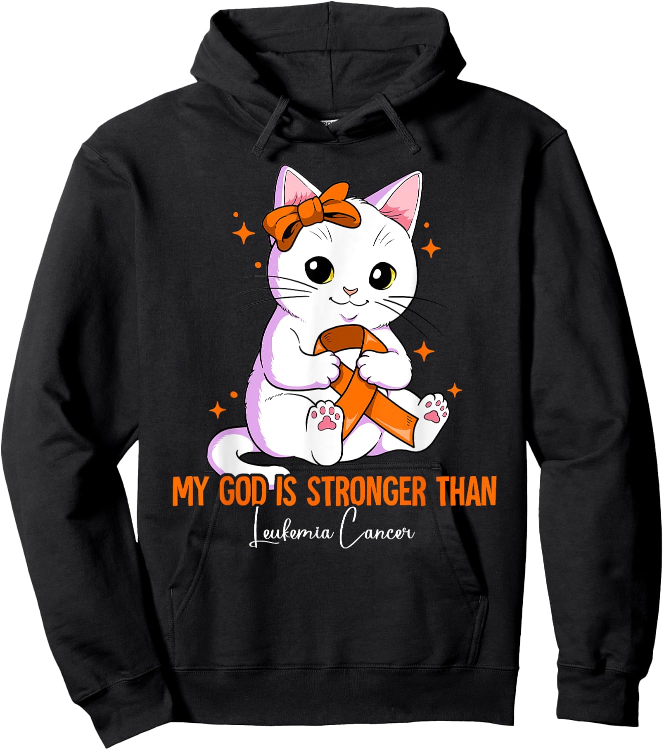 My God Is Stronger Than Leukemia Awareness Hoodie - Hoodie | Black