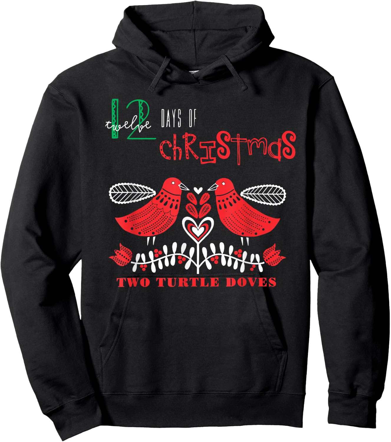 Two Turtle Doves Popular Holidays Gift Hoodie - Hoodie | Black