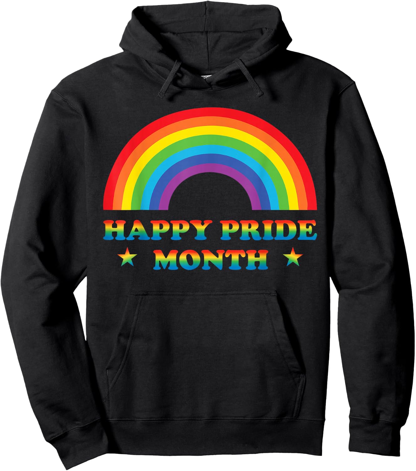 Pride Happy Pride Month Hoodie - Hoodie | Black