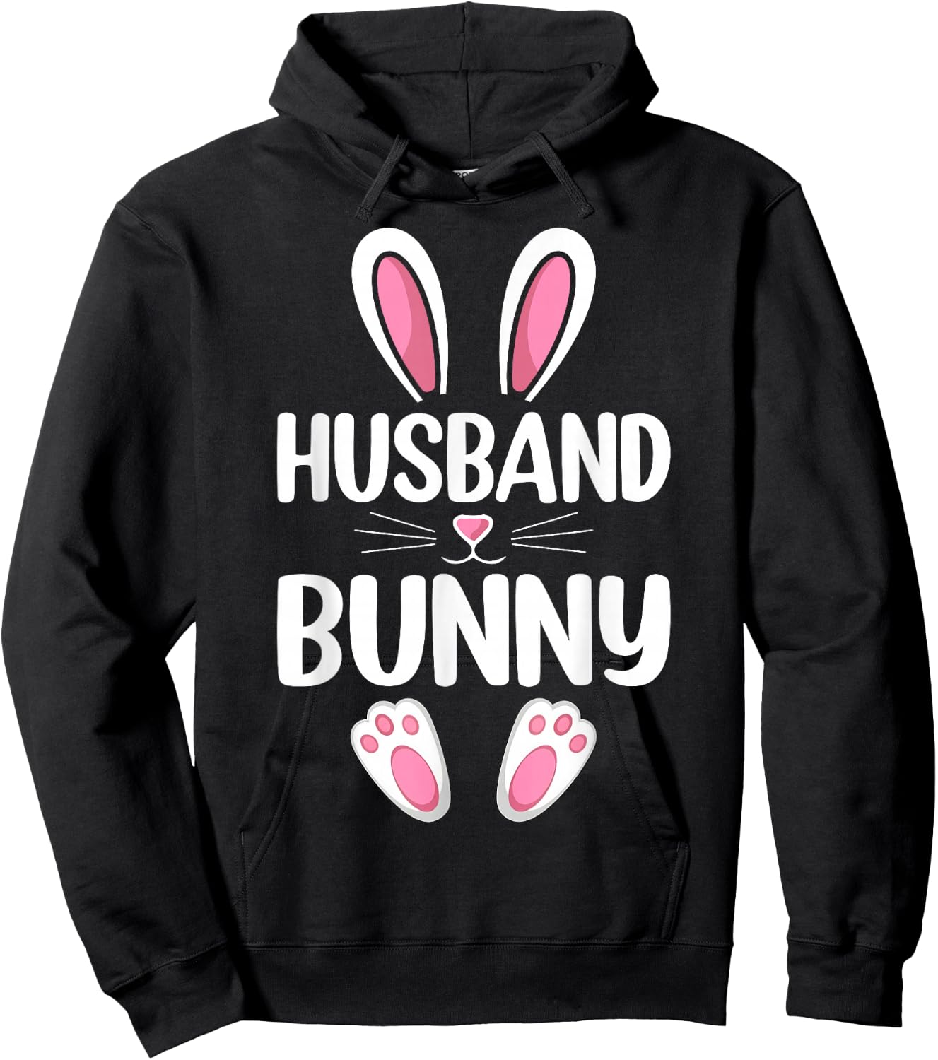 Husband Bunny Matching Family Husband Easter Day Hoodie - Hoodie | Black