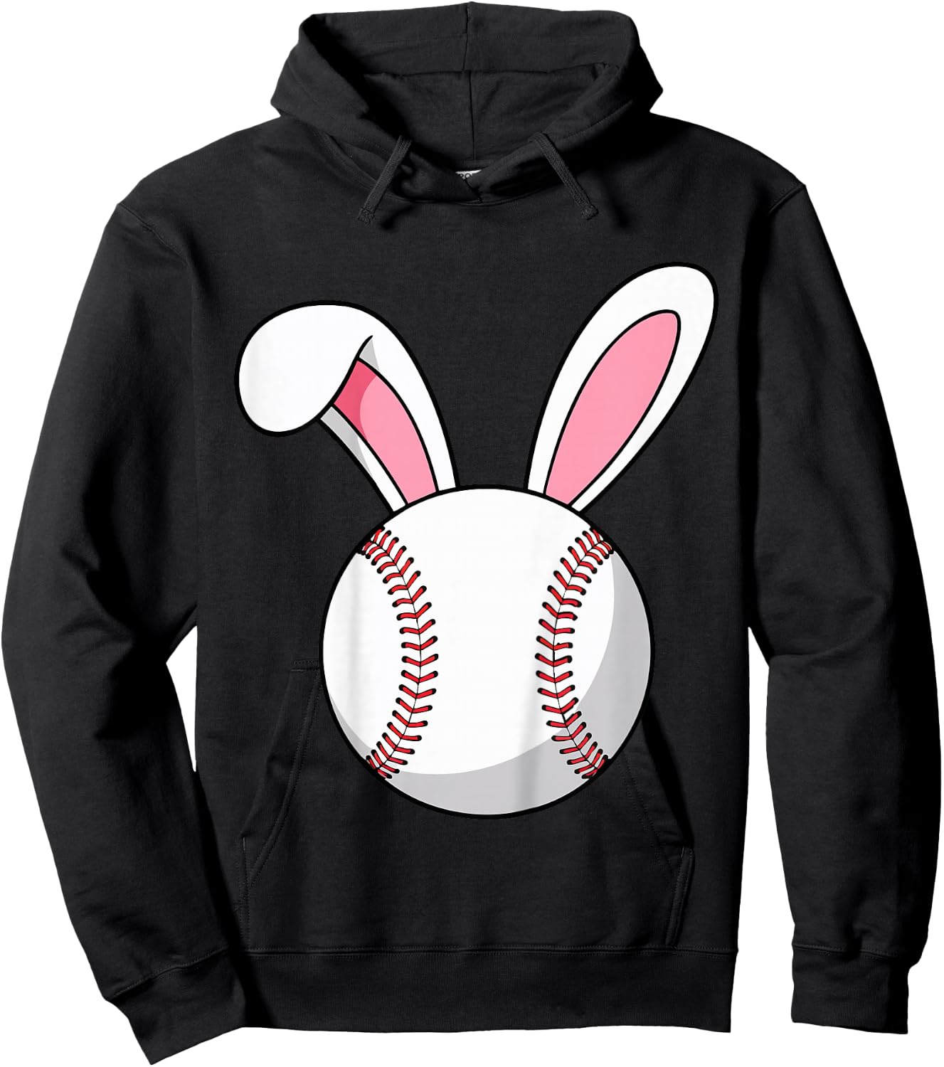 Kids Easter Baseball Bunny Ears Rabbit Youth Boys Toddlers Men Hoodie - Hoodie | Black