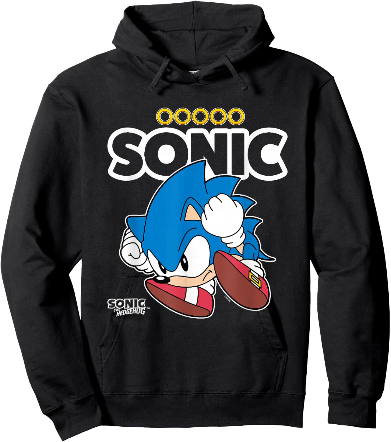 Sonic The Hedgehog Sonic Crawled Up In A Ball Retro Shot Hoodie - Hoodie | Black