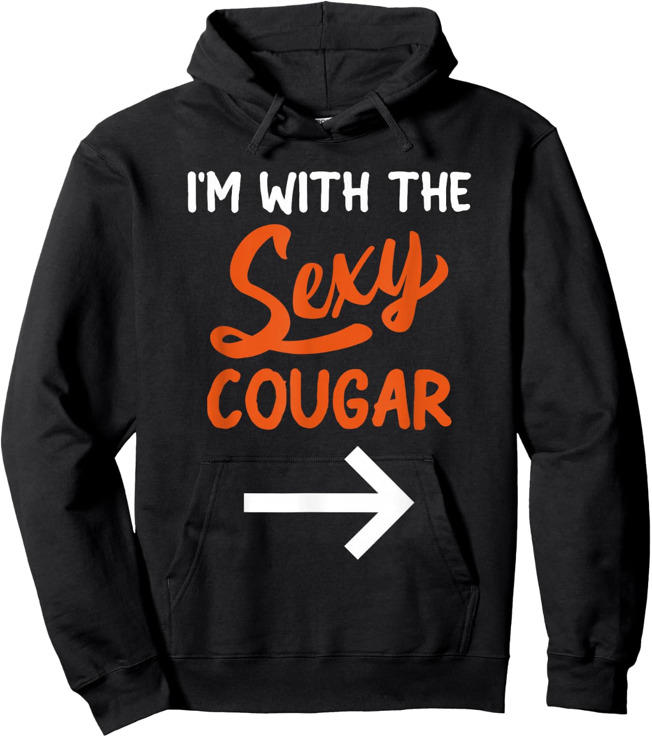 Lazy Halloween Costume for Couple I'm with The Sexy Cougar Hoodie - Hoodie | Black