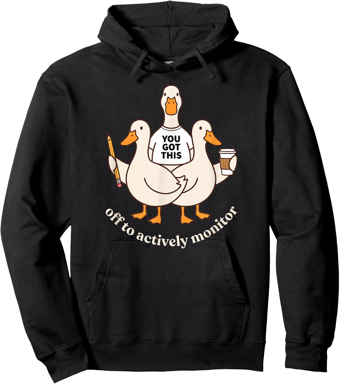 Off to Actively Monitor Goose Testing Day Funny Teacher Hoodie - Hoodie | Black