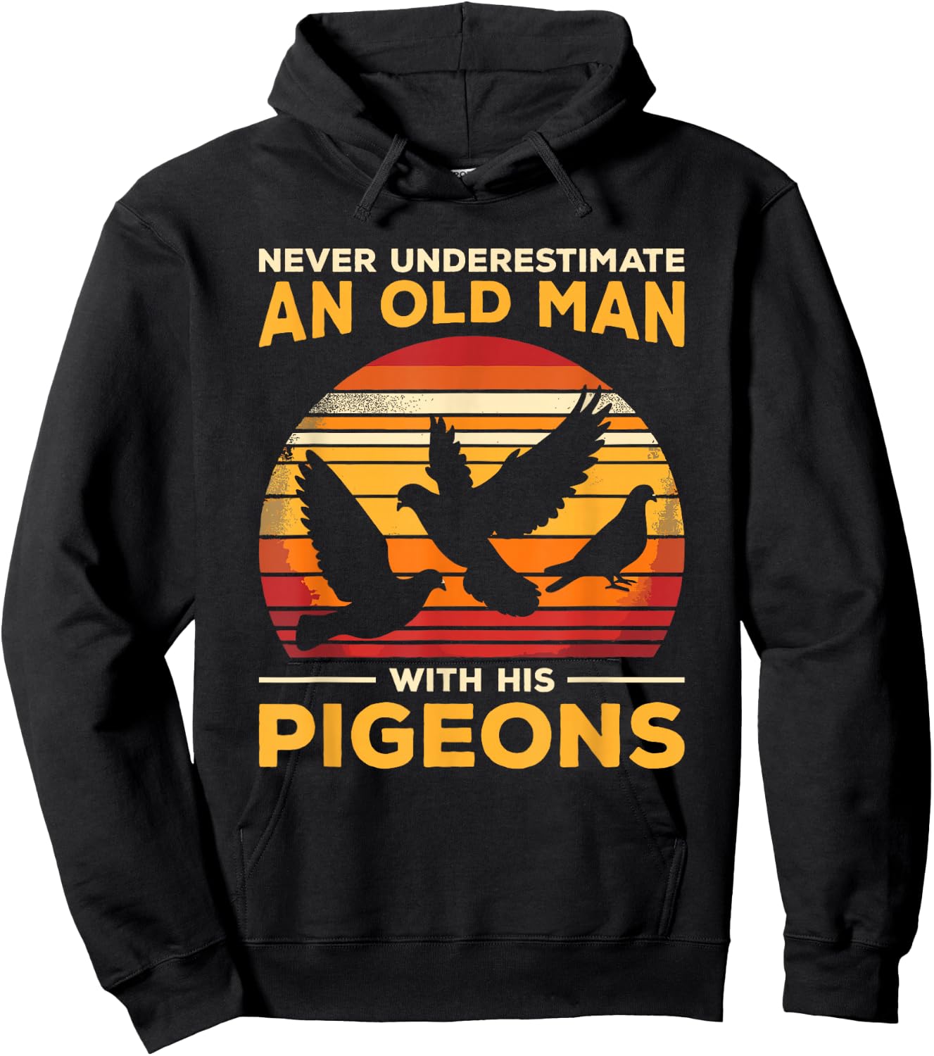 Never Underestimate An Old Man Who Loves Pigeons Pigeon Hoodie - Hoodie | Black