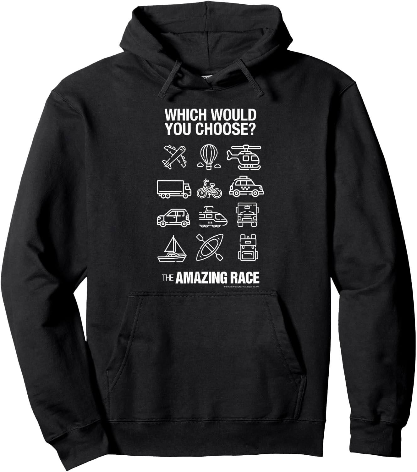 The Amazing Race White Detours Logo Hoodie - Hoodie | Black
