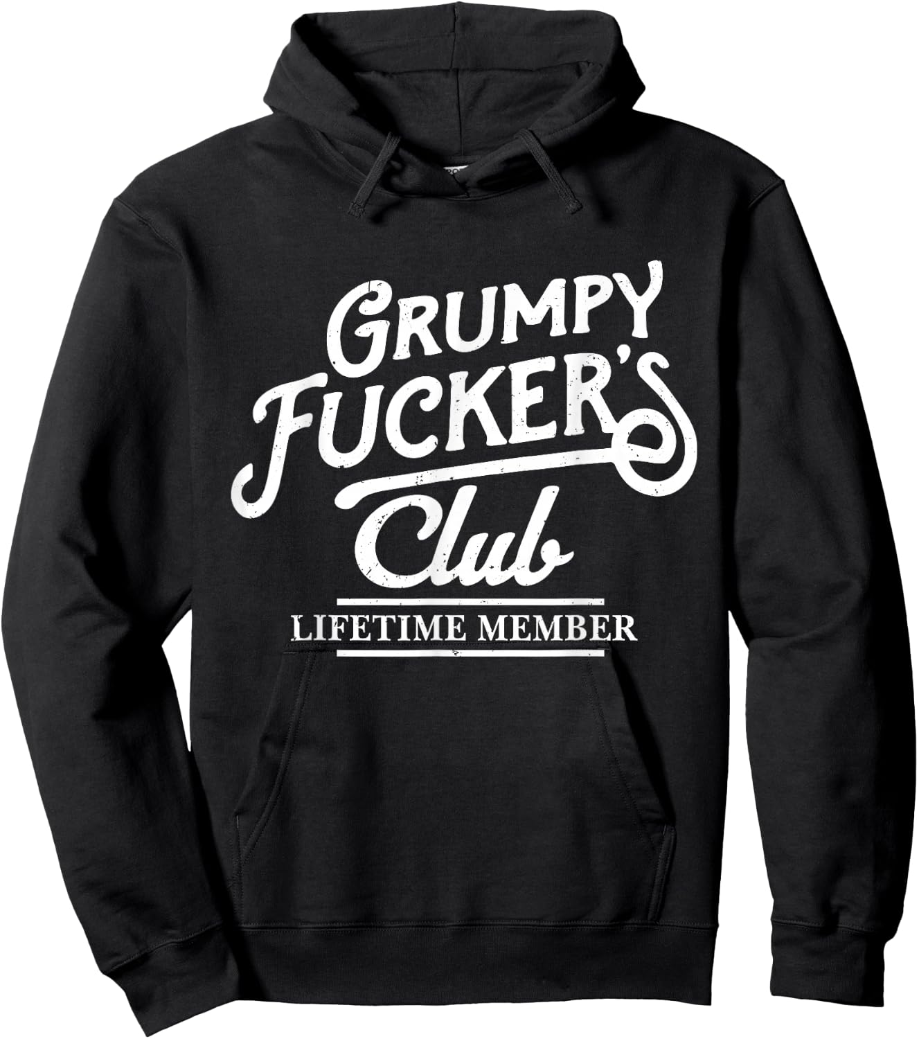 Grumpy Fucker's Club Lifetime Member Funny Sarcasm Old Man Hoodie - Hoodie | Black