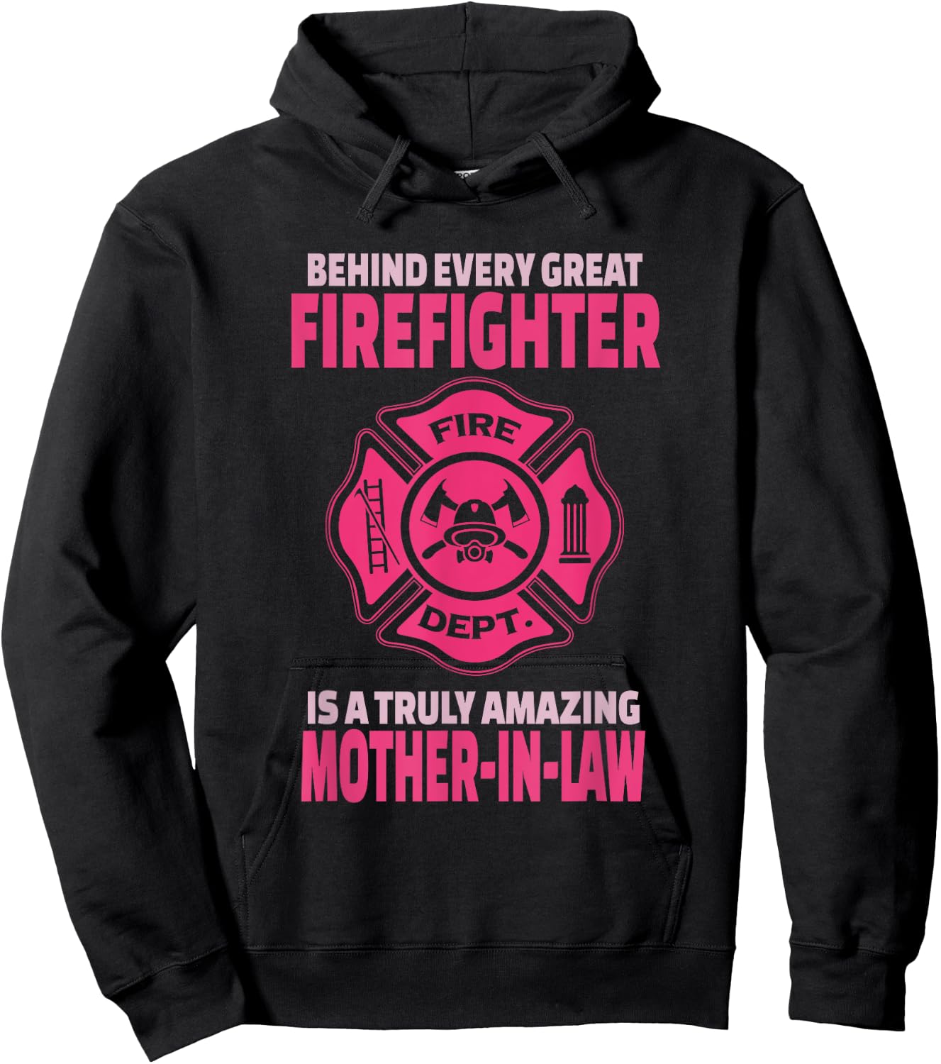 Firefighter Mother-In-Law - Support Daughter or Son-In-Law Hoodie - Hoodie | Black