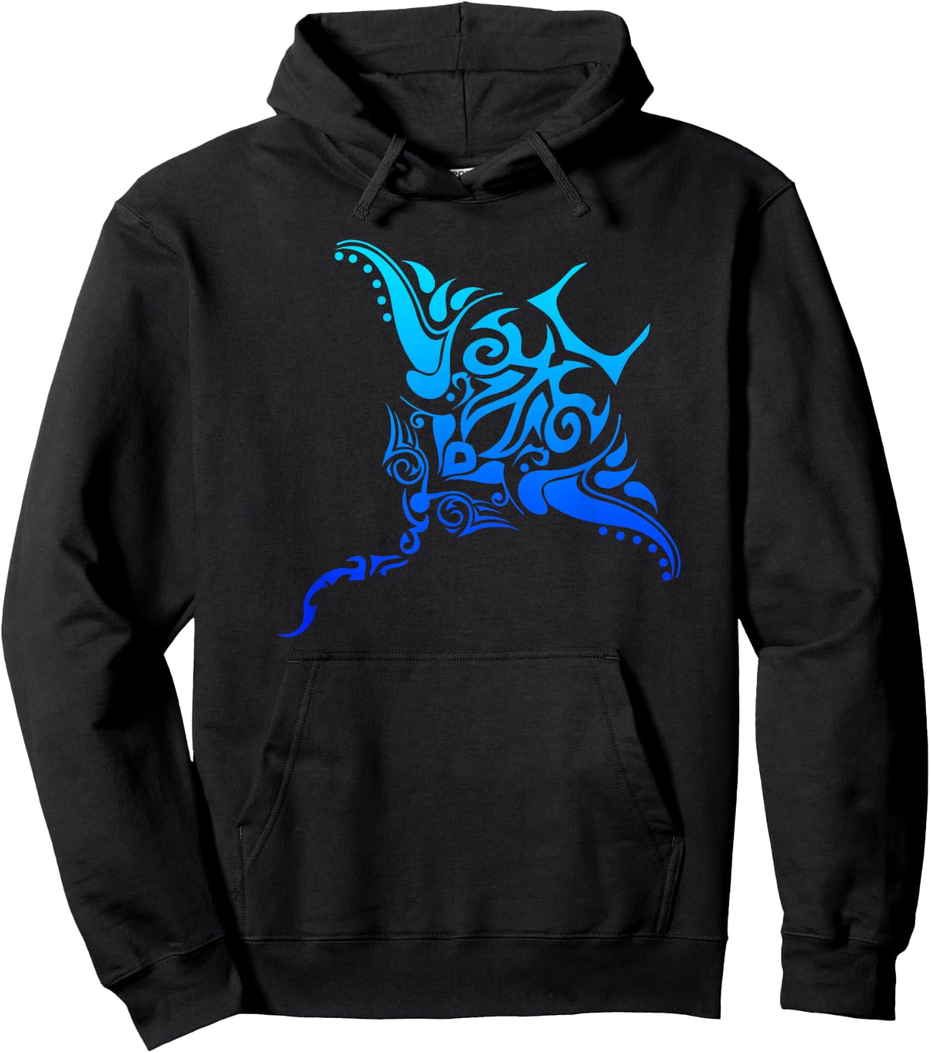 Hawaiian Tribal Stingray Polynesian Tattoo Style Vacation Hoodie - Hoodie | Black