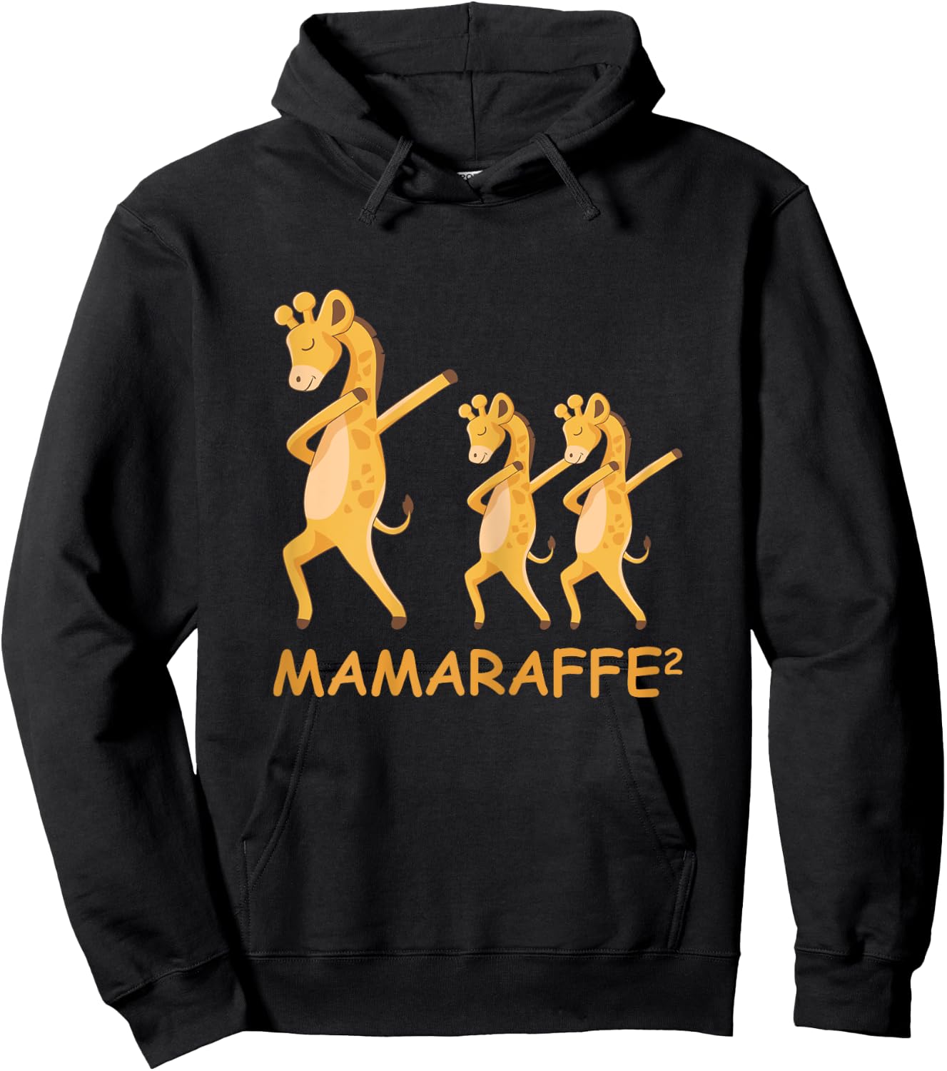 Dabbing Mamaraffe Giraffe Mom of Twins Hoodie - Hoodie | Black