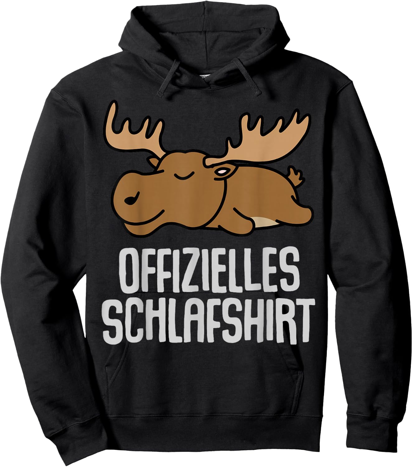 Offizielles Schlafshirt Elch Pyjama Nachthemd Geschenk Hoodie - Hoodie | Black