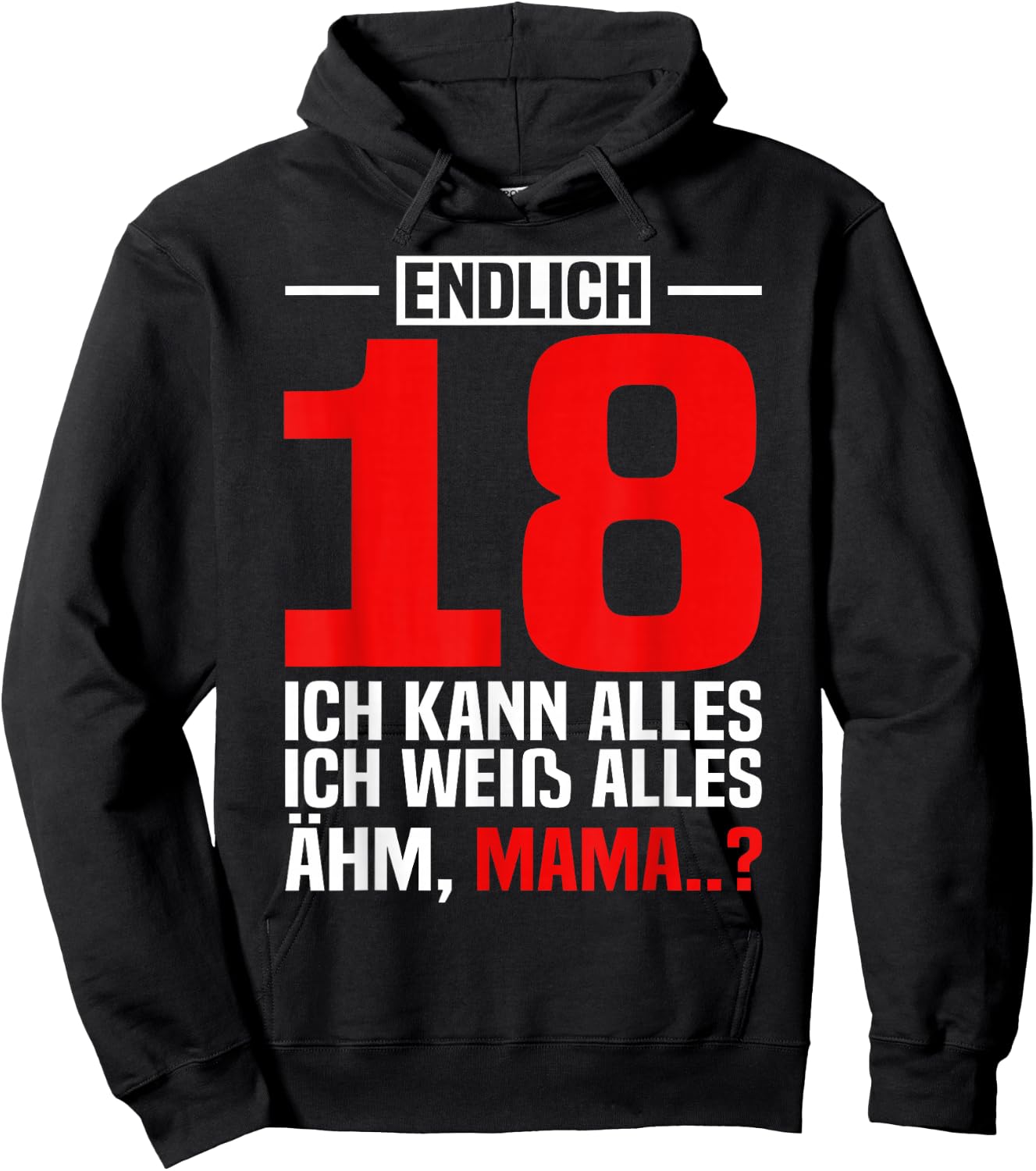 Eltern Lustiger Spruch Mama Sohn 18.Geburtstag Hoodie - Hoodie | Black