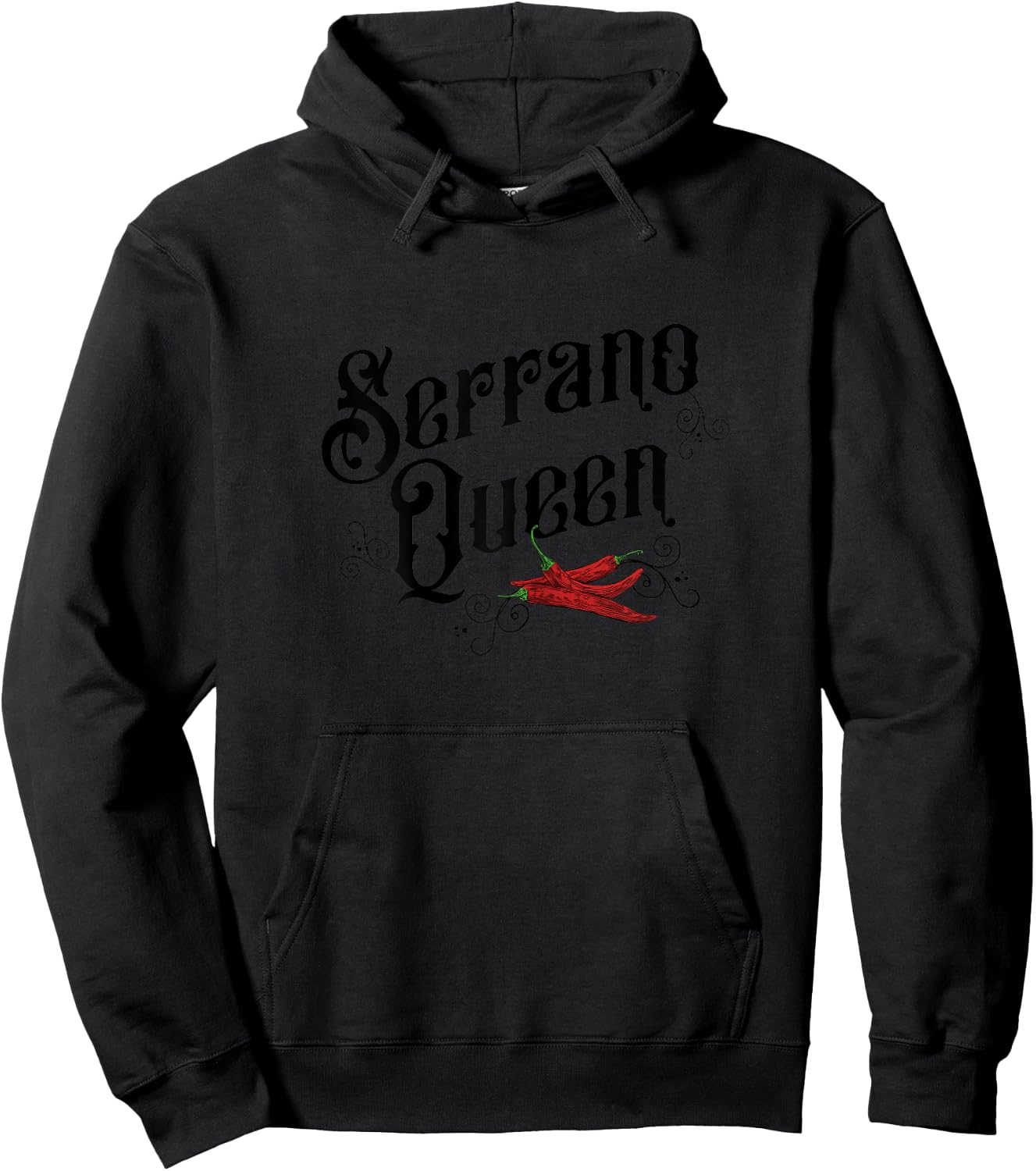 Serrano Queen, Hot Spicy Pepper Lover Woman Chef Hoodie - Hoodie | Black