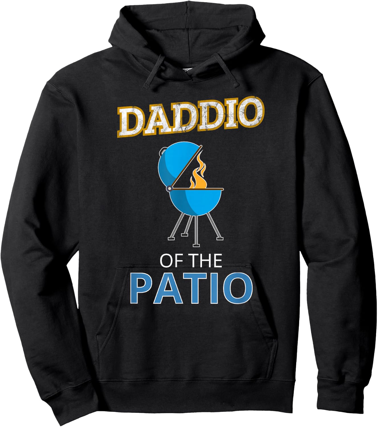 Funny Daddio Of The Patio Fathers Day BBQ Grill Dad Hoodie - Hoodie | Black