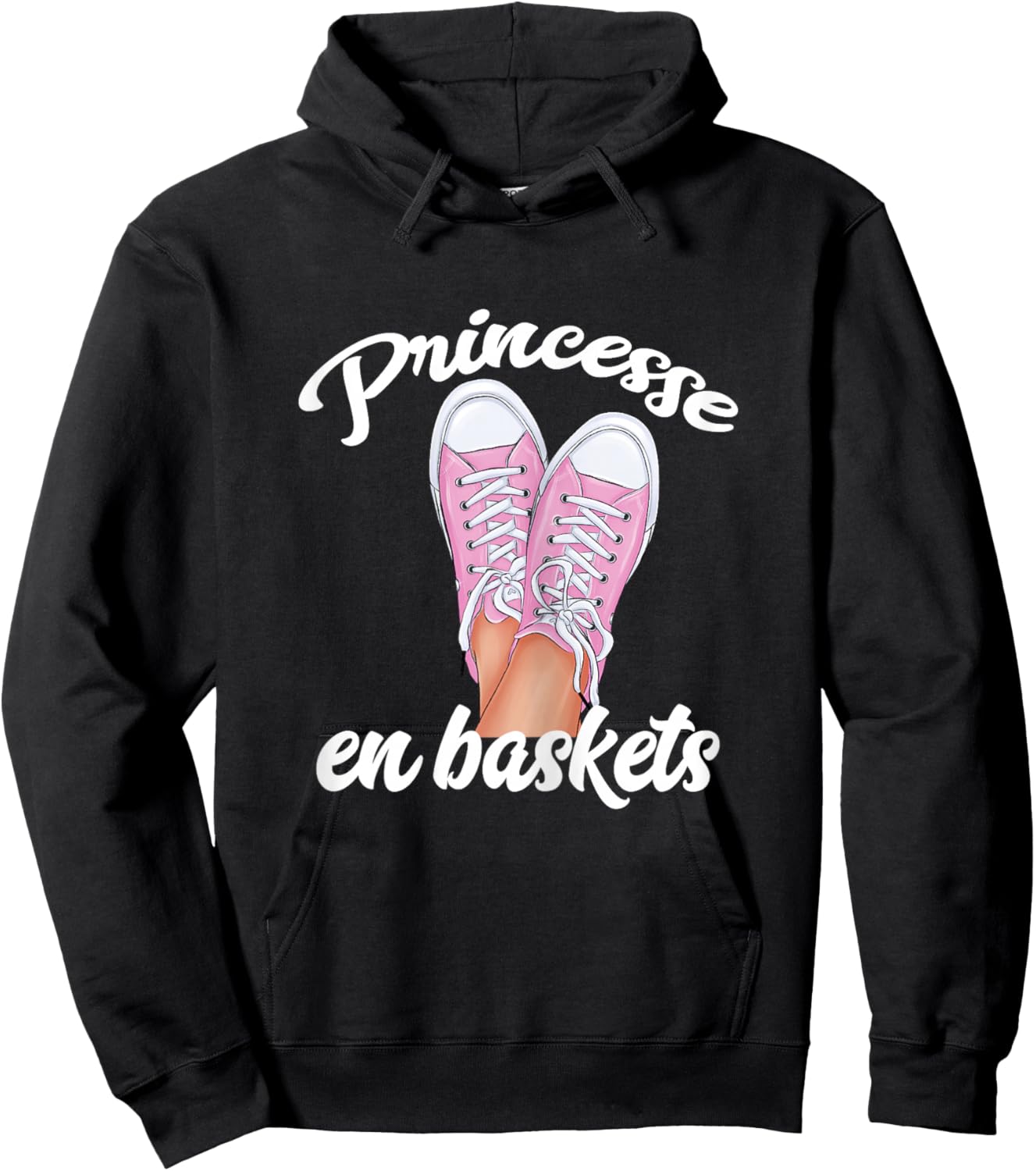 Princesses put on trainers woman humor Mademoiselle , Black Hoodie - Hoodie | Black