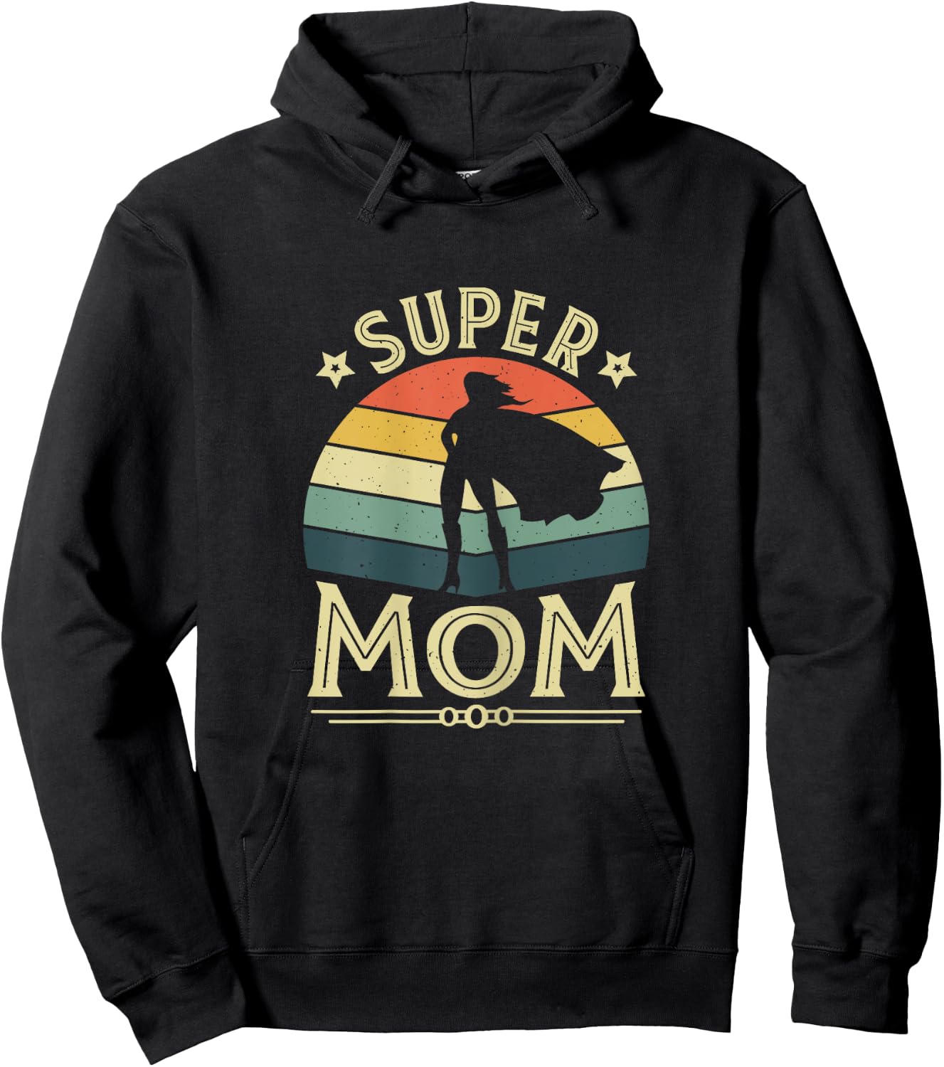 Super Mom Mama Mothers Day Mommy Vintage Mom Hoodie - Hoodie | Black