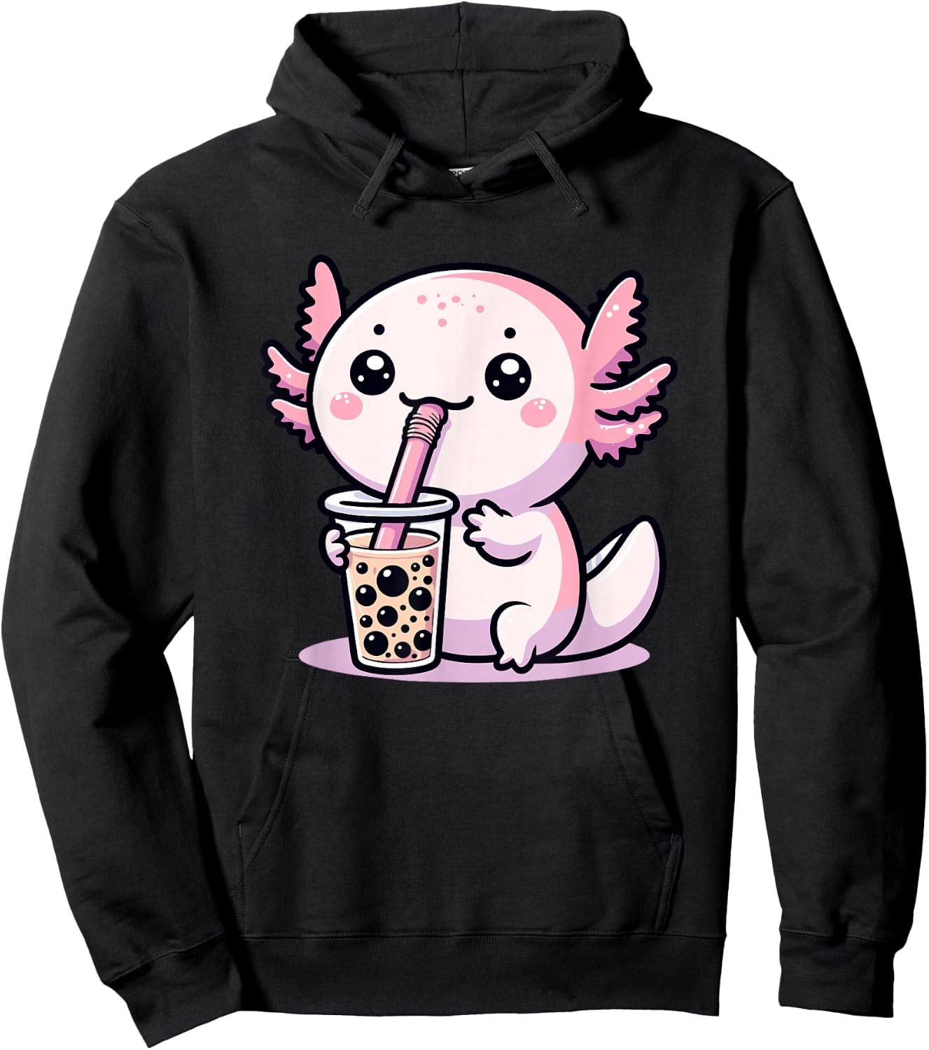 Axolotl Bubble Tea Boba Tea & Cute Anime Kawaii, Mädchen Frauen Hoodie - Hoodie | Black