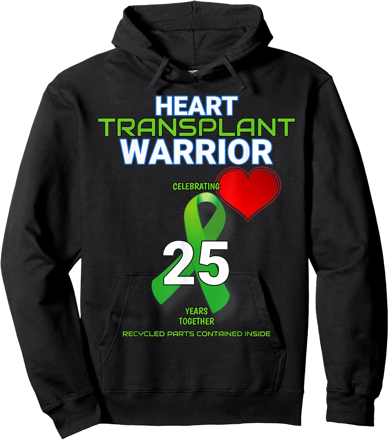 Heart Transplant 25 year Anniversary Twenty Five Warrior Hoodie - Hoodie | Black