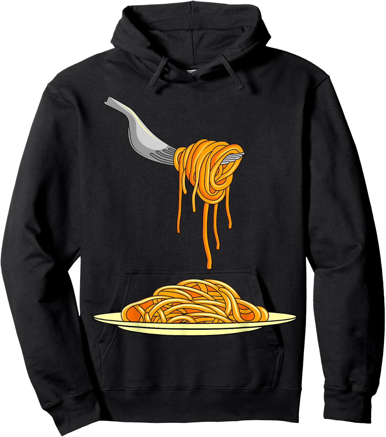 Pasta Spaghetti Noodles Italian Cook Fork Food Hoodie - Hoodie | Black