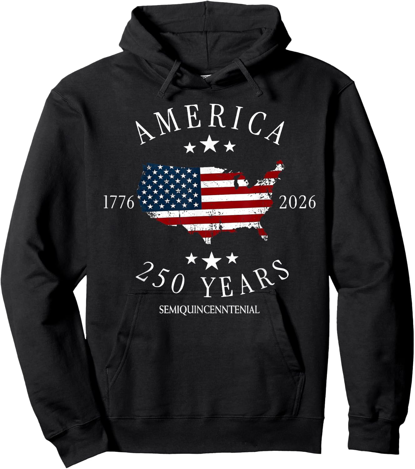 USA America 1776-2026 Happy 4th of July 250 Years Freedom Hoodie - Hoodie | Black