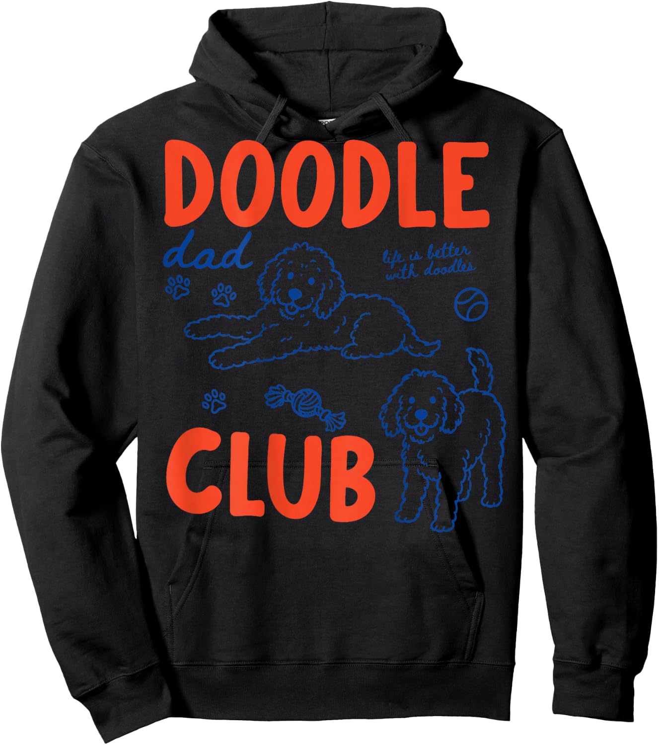 (ON Back) Doodle Dad Club Dog Dad Golden Doodle Father's Day Hoodie - Hoodie | Black