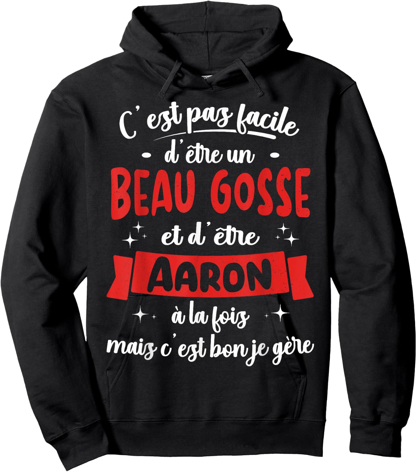 Aaron Funny Birthday Gift Beau Gosse , Black, S Hoodie - Hoodie | Black