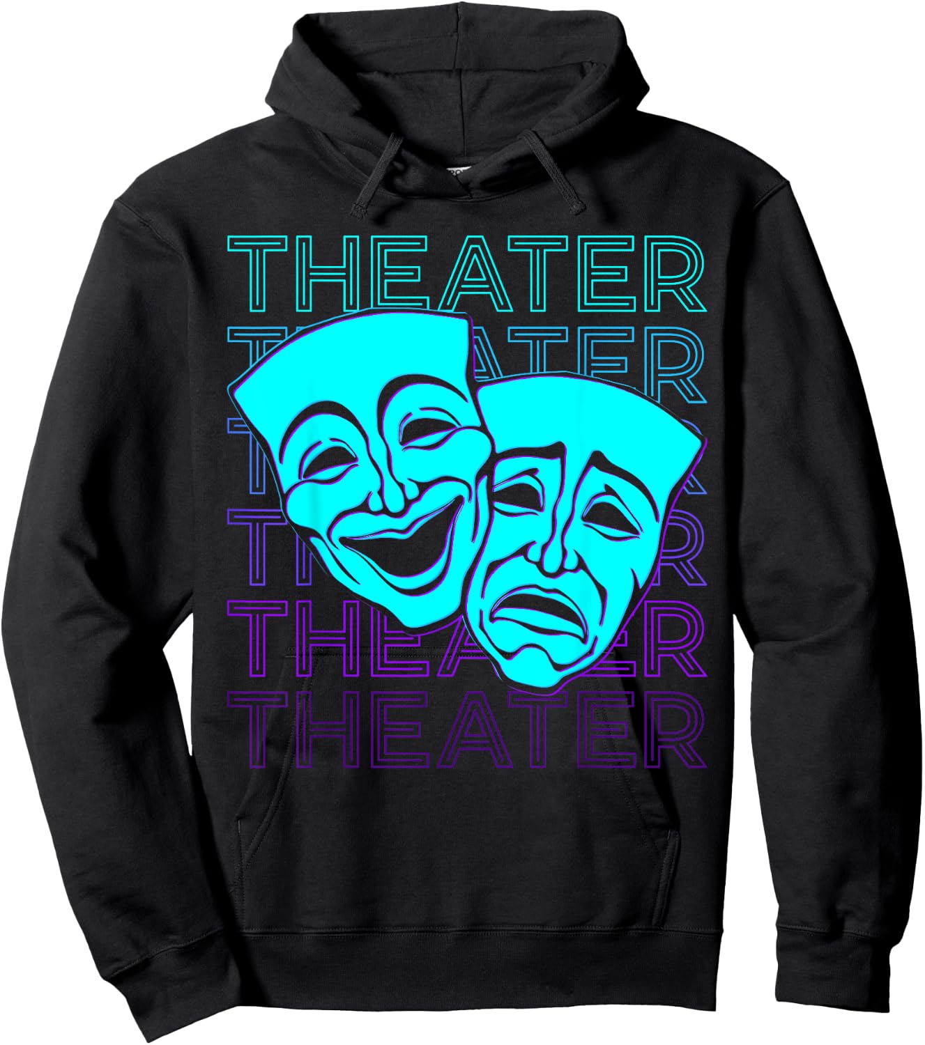 Theatermasken Retro Hoodie - Hoodie | Black