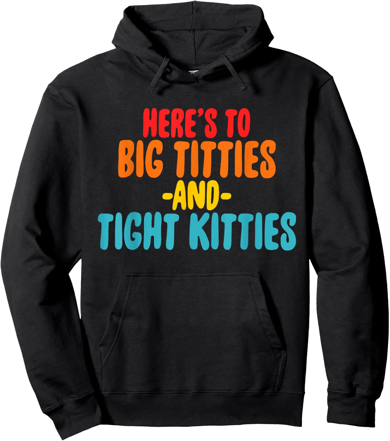 Here's To Big Titties And Tight Kitties Quote Hoodie - Hoodie | Black