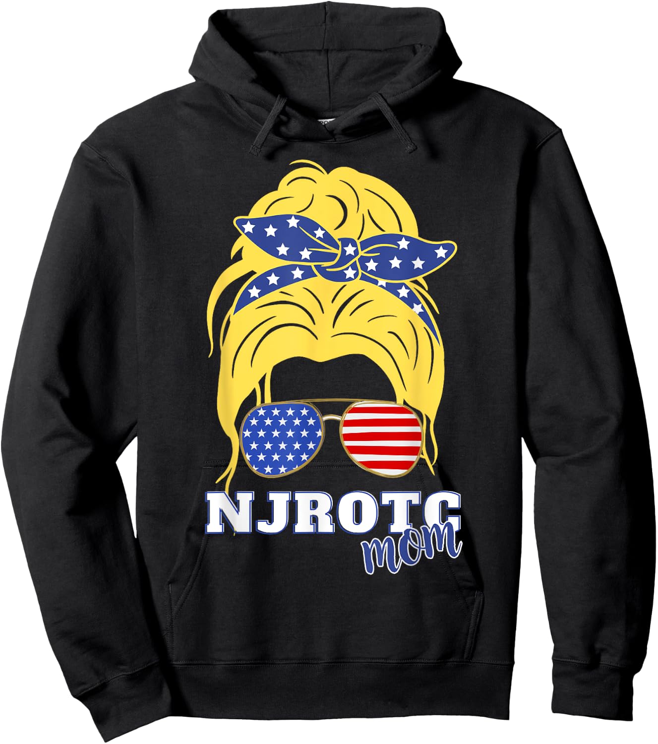US Naval Junior ROTC Military Cadet Proud NJROTC Mom Hoodie - Hoodie | Black
