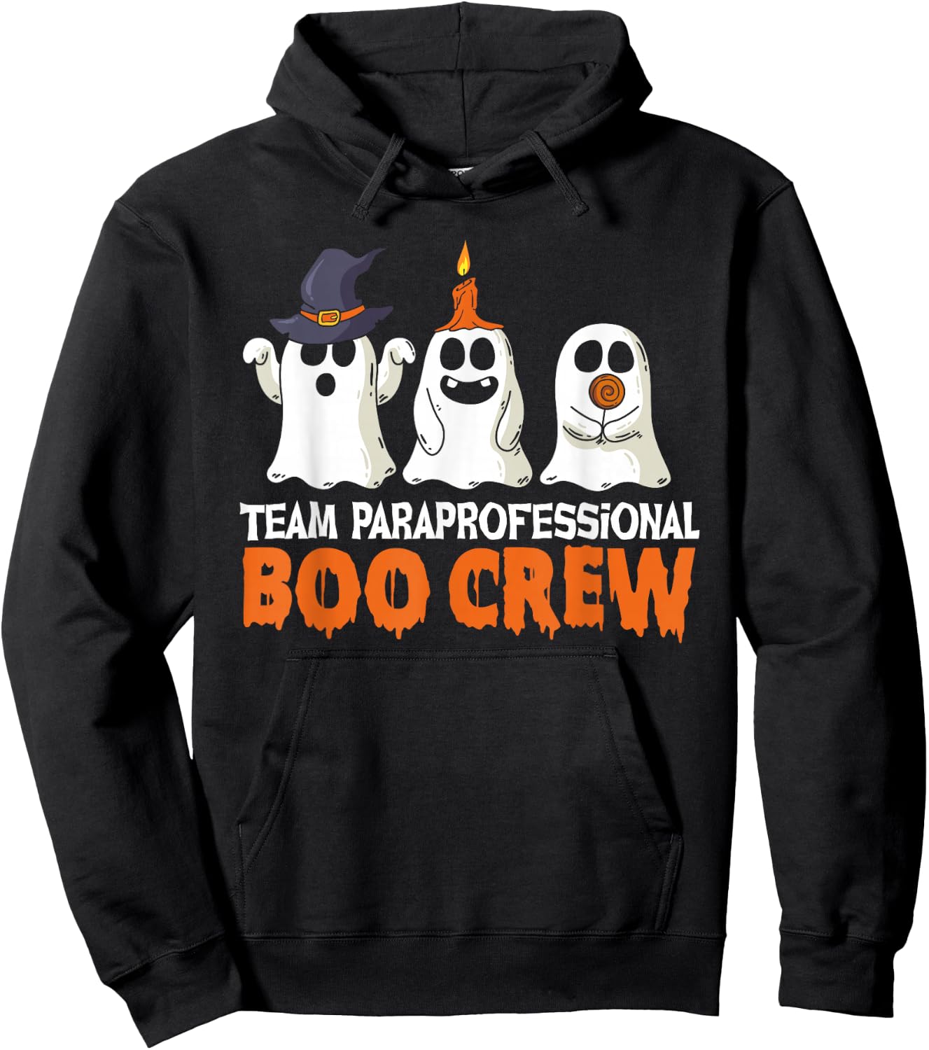 Team Paraprofessional Boo Crew Halloween Paraprofessional Hoodie - Hoodie | Black