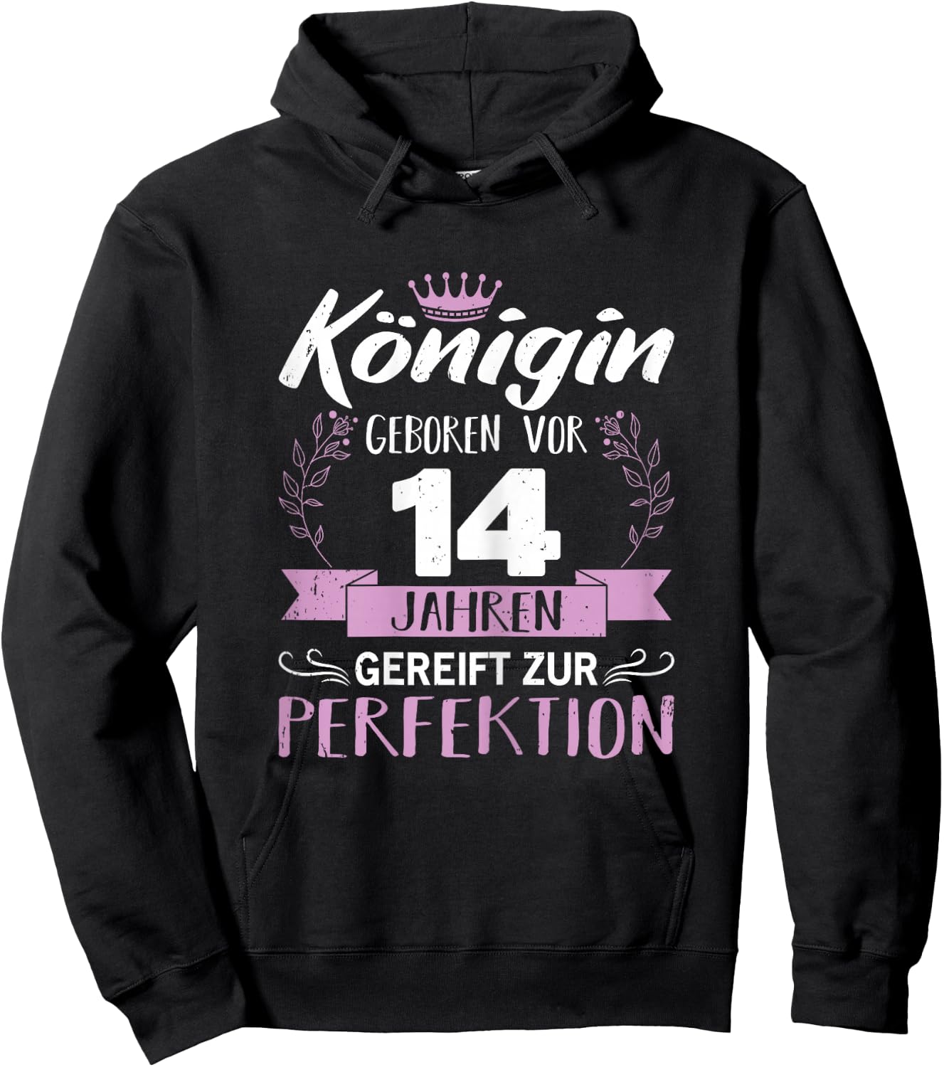 14. Geburtstag Mädchen Königin 14 Jahre Geburtstagsgeschenk Hoodie - Hoodie | Black