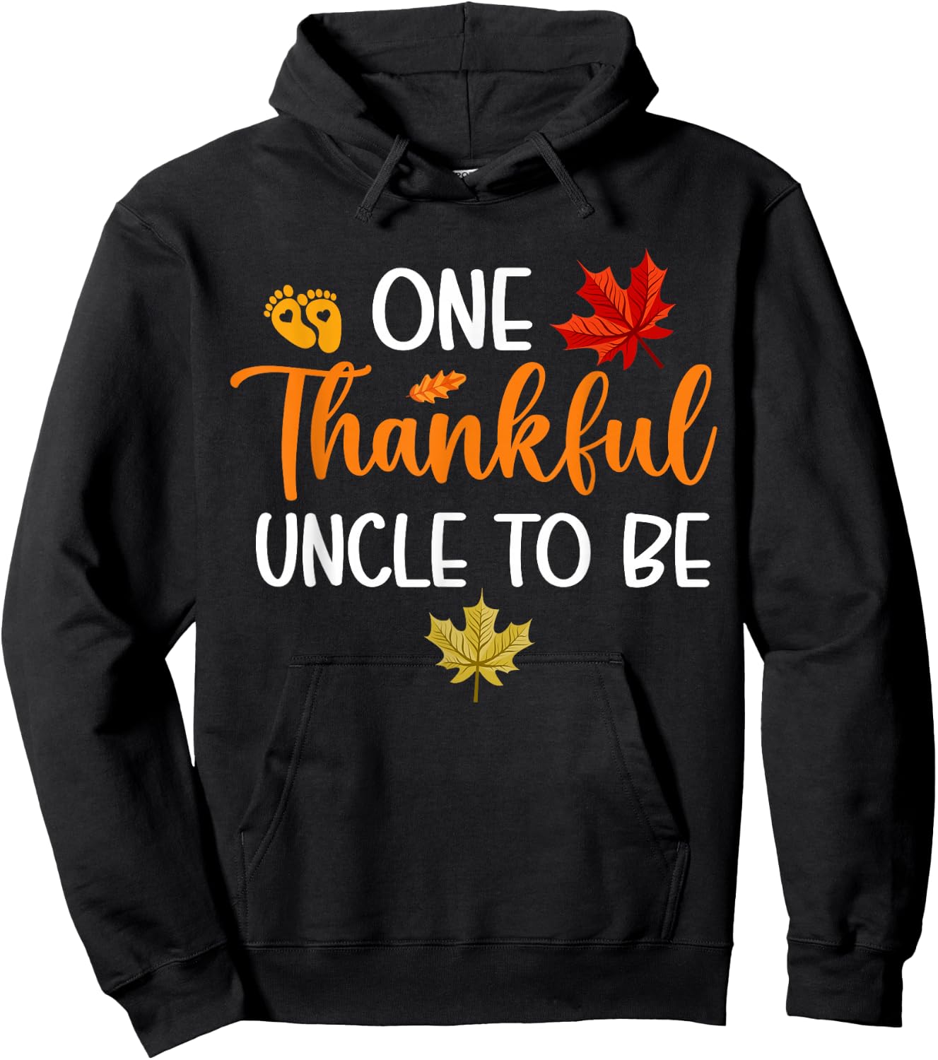 Thanksgiving Pregnancy Announcement Family Outfits One Thankful Uncle To Be Black Women's Small Modern Classic Thanksgiving Letter Print Hoodie - Hoodie | Black