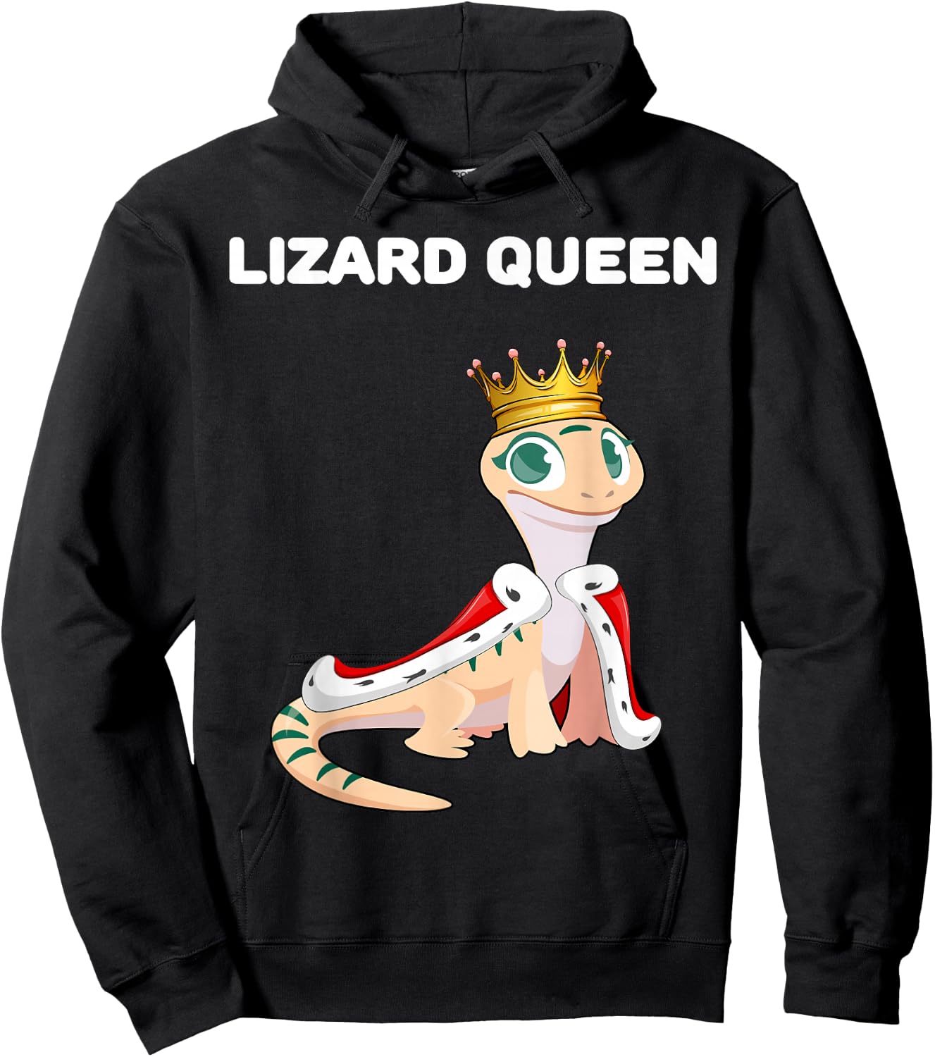 Lizard Queen | Lizard Design | Girls Lizard Hoodie - Hoodie | Black