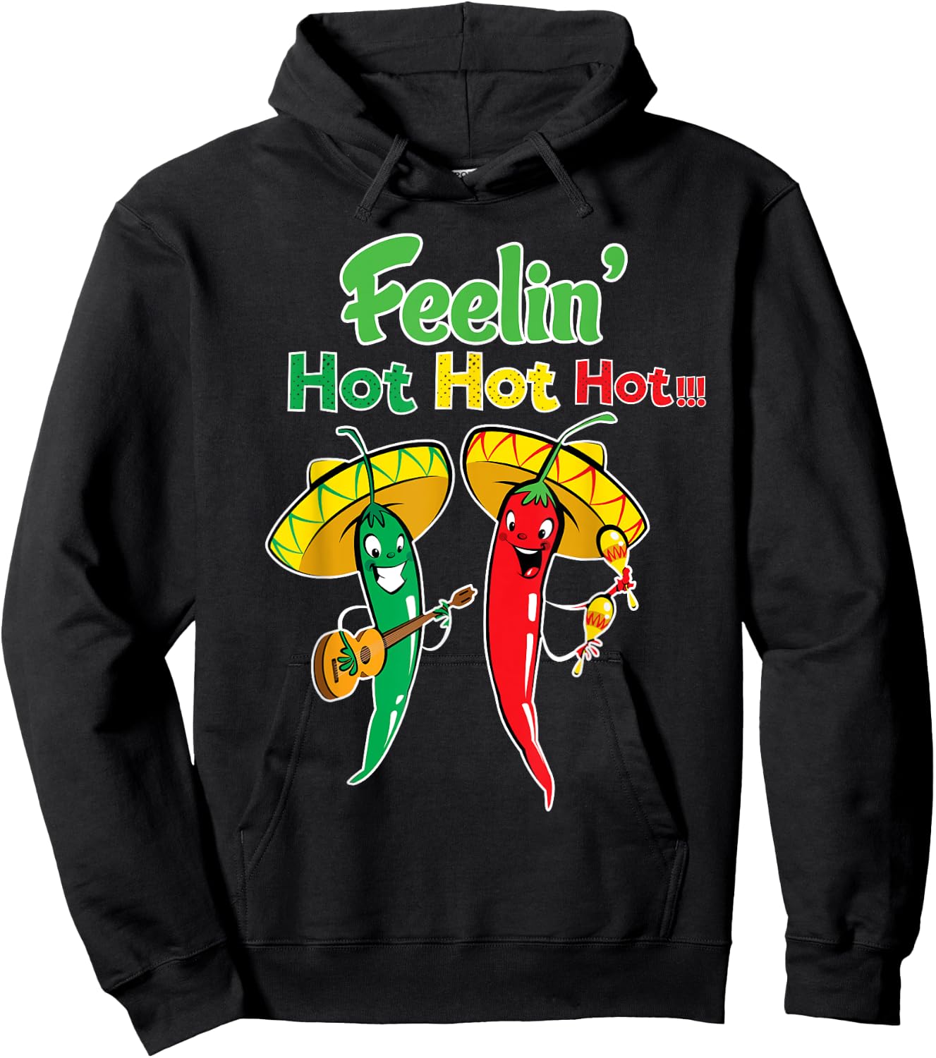 Funny Chilli Shirt-Feeling Hot Hot Hot- Chilli pepper shirt Hoodie - Hoodie | Black