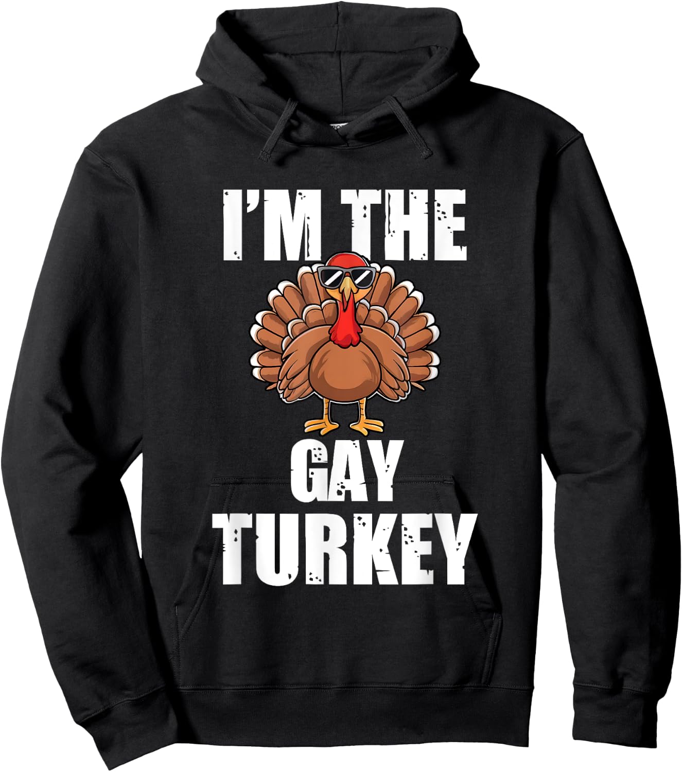 Im the Gay Turkey Matching Thanksgiving Party Pajama Hoodie - Hoodie | Black