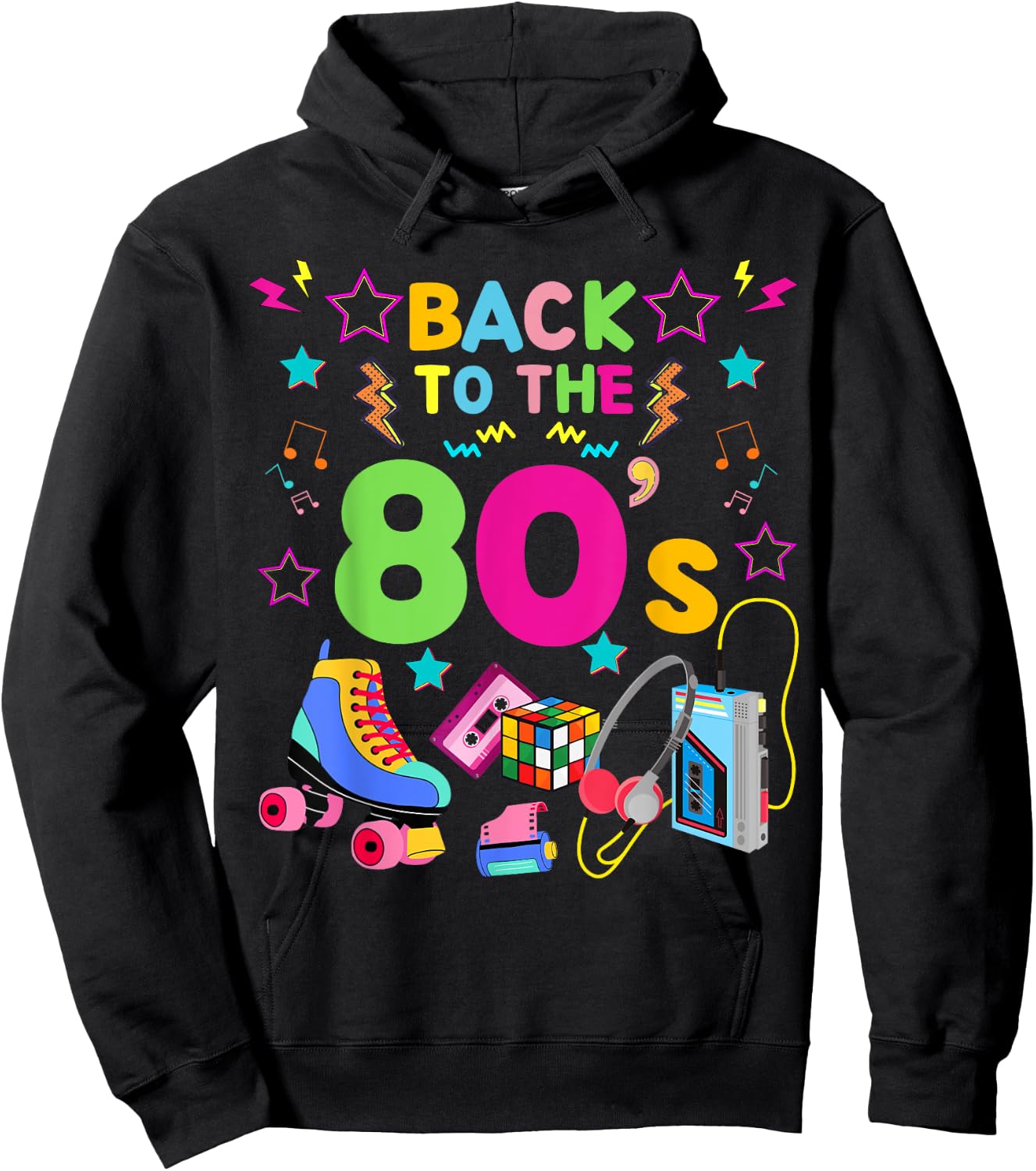 Best 80s Costume Theme Party Carnival - I Love 80s , black Hoodie - Hoodie | Black