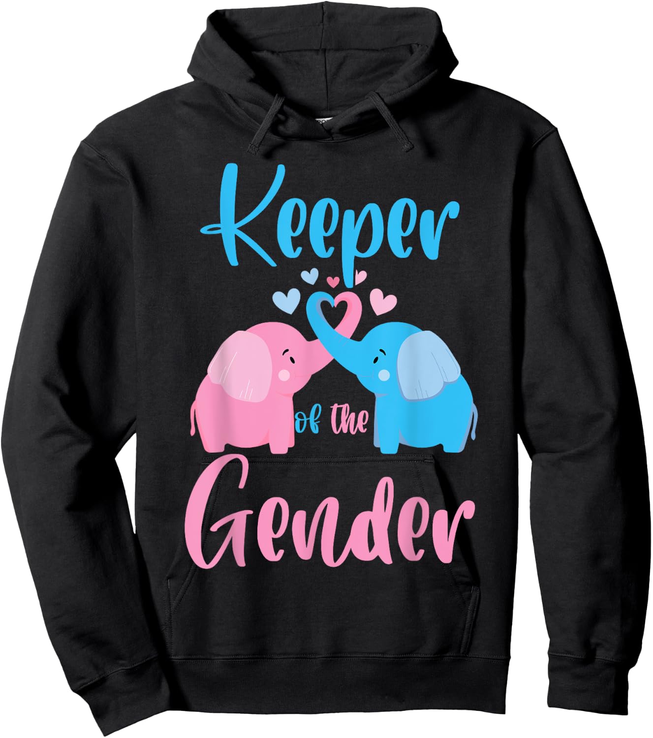 Keeper of the Gender Elephant in blue and pink - party idea Hoodie - Hoodie | Black