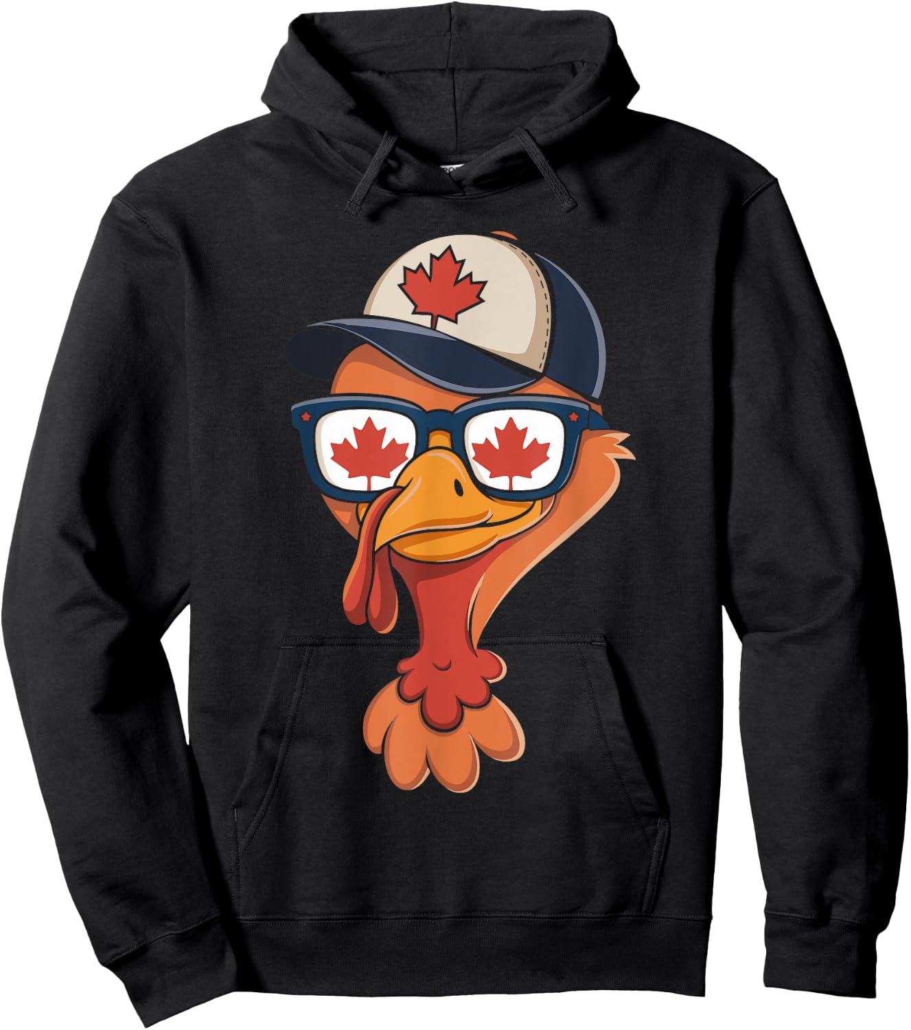 Cool Turkey Canada Flag Sunglasses Canadian Thanksgiving Day Hoodie - Hoodie | Black