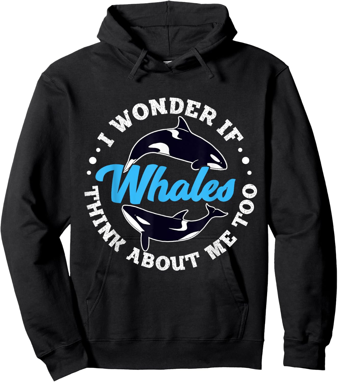 I Wonder If Whales Think About Me Too Orca Hoodie - Hoodie | Black