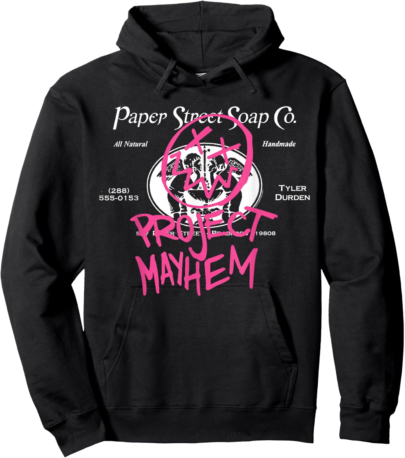 Fight Club 1999 Movie Official Tyler Durden Project Mayhem , black Hoodie - Hoodie | Black