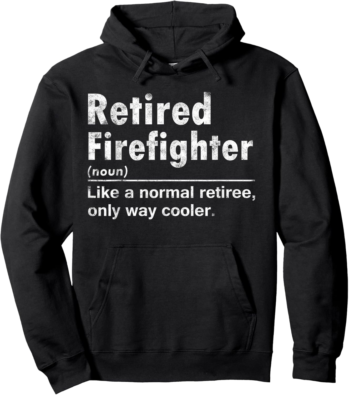 Retired Firefighter Funny Definition of Retirement Fireman Hoodie - Hoodie | Black