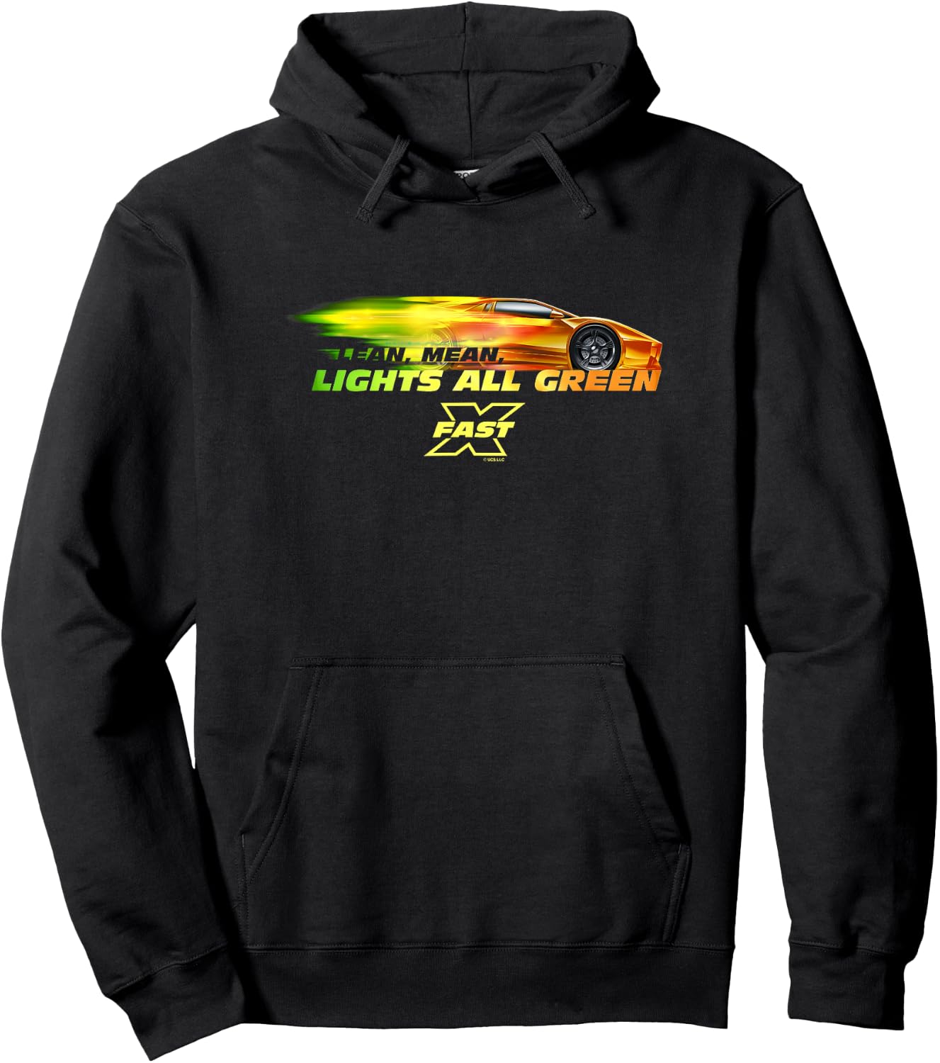 Fast X Lean Mean Lights All Green Lamborghini Gradient Hoodie - Hoodie | Black