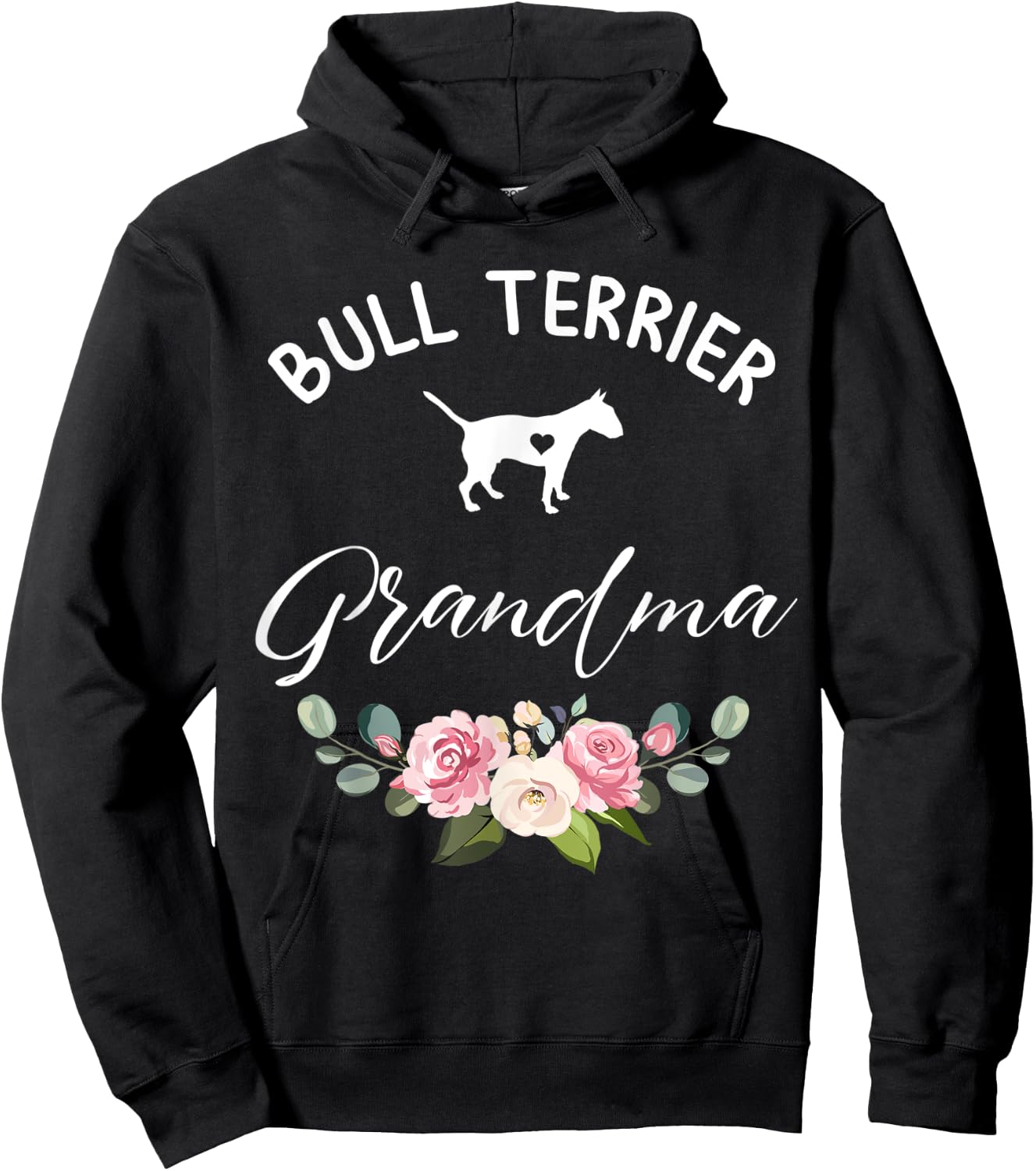 Bull Terrier Dog Grandma Silhouette Mother's Day Men Women Hoodie - Hoodie | Black